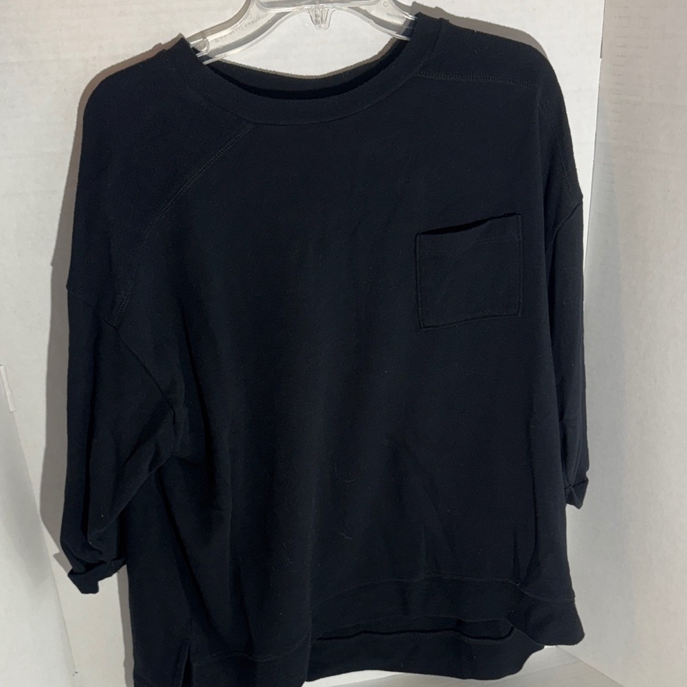 Interval Black Crewneck Sweatshirt with Pocket